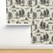 Alien Toile Black Space Aliens Camping Ufos De Jouy Ufo Flying Saucer Abduction Saucers Objects Custom Pre-pasted Wallpaper by Spoonflower Pre-Pasted Wallpaper 2FT Wide